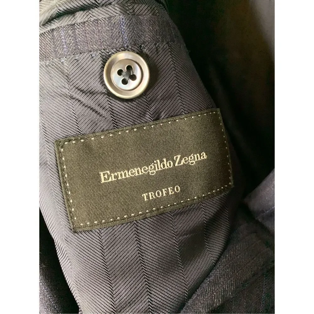 Ermenegildo Zegna Trofeo 100% wool blazer suit jacket striped men's size 54R